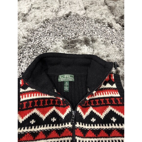 Lauren Ralph Lauren Active Lambs Wool Full Zip Sweater Vest M Nordic Fair Isle - Picture 2 of 5